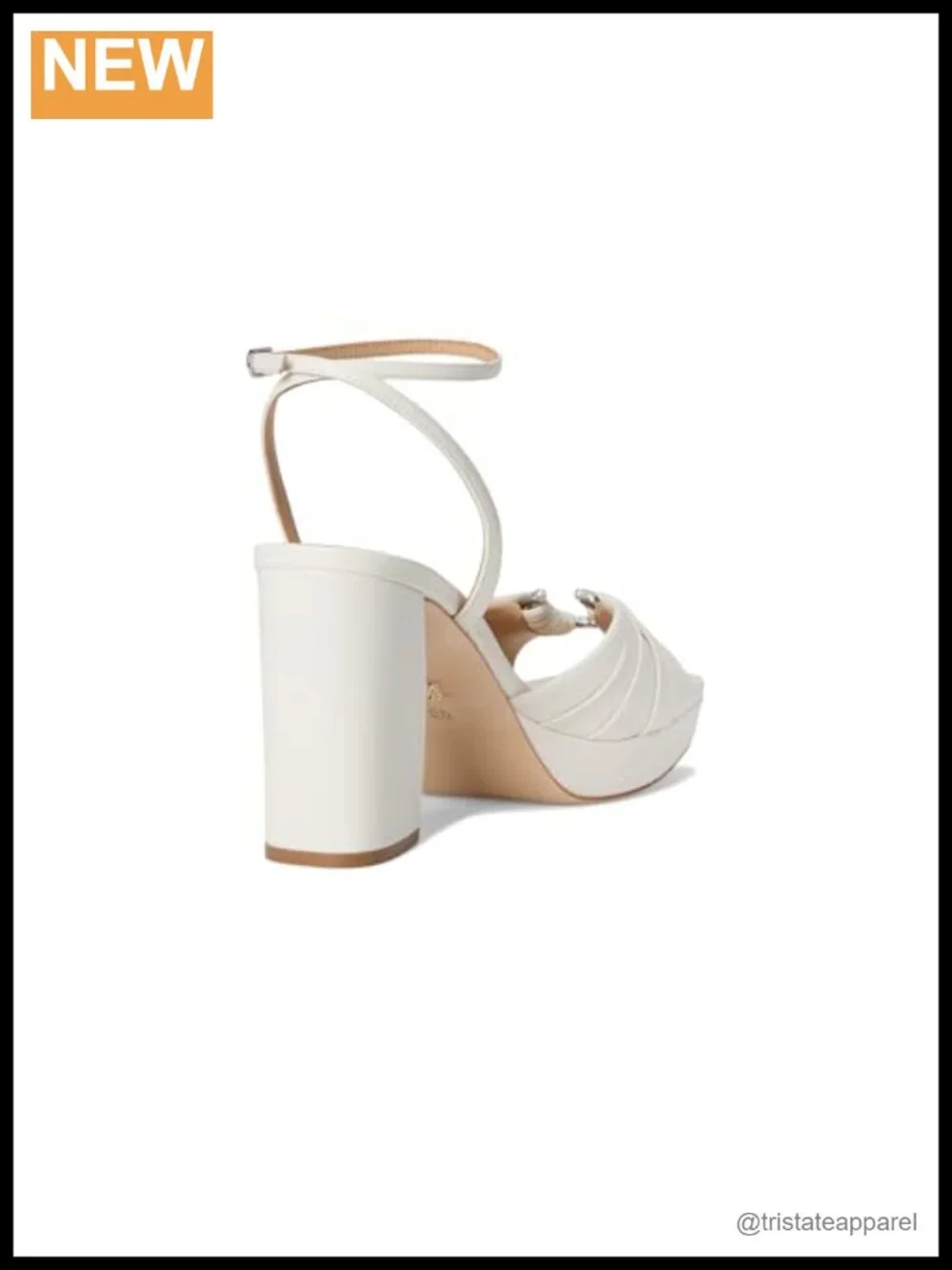 Women's Leather Platform Block Heel Ankle Strap Sandal Formal